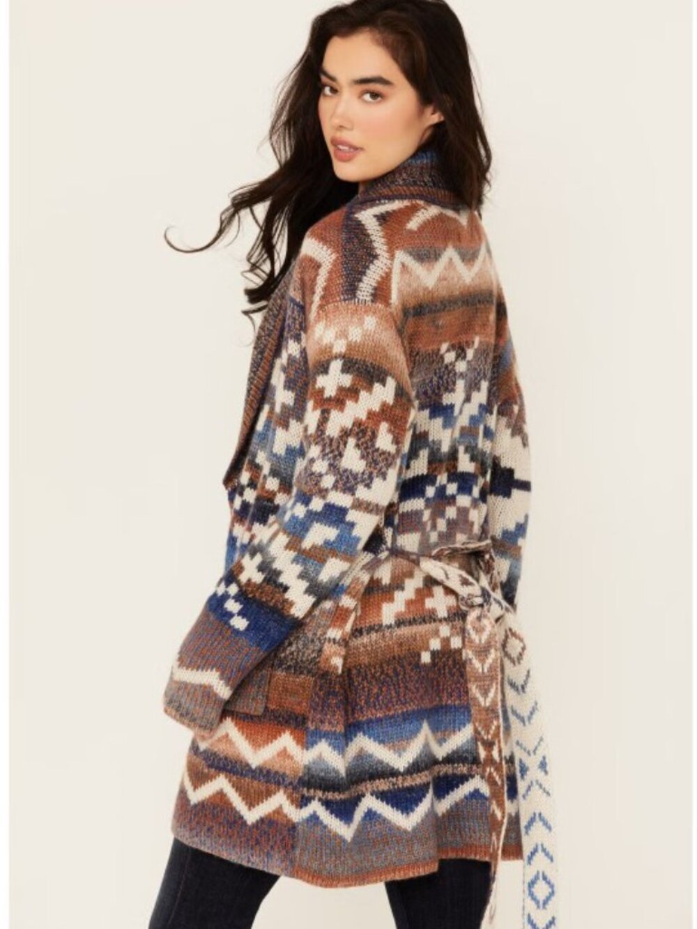 Idyllwind Myhr Southwestern Shawl Cardigan NWT XL — Western Boho Belted Sweater
